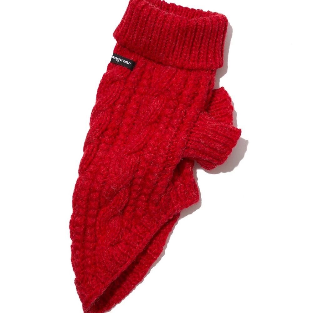 Wagwear fisherman sweater - size 8 color red